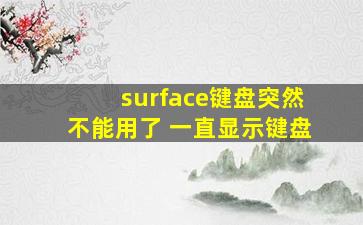 surface键盘突然不能用了 一直显示键盘